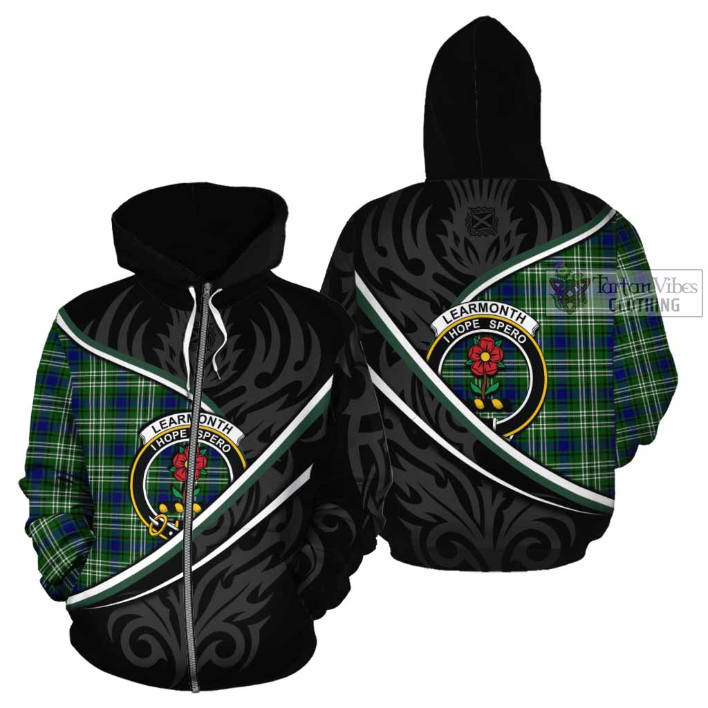 Learmonth Tartan Family Crest Cotton Hoodie Celtic Scottish Thistle Floral - Tartan Vibes Clothing
