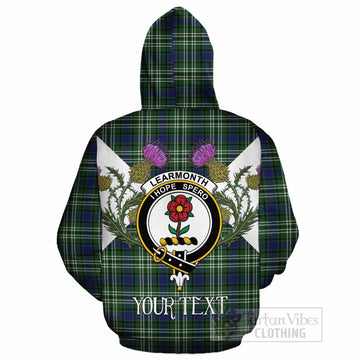 Learmonth Tartan Family Crest Cotton Hoodie Scottish Burns Night Thistle Floral