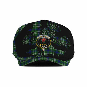 Learmonth Tartan Family Crest Flat Cap, Jeff Cap Scotland Thistle Floral
