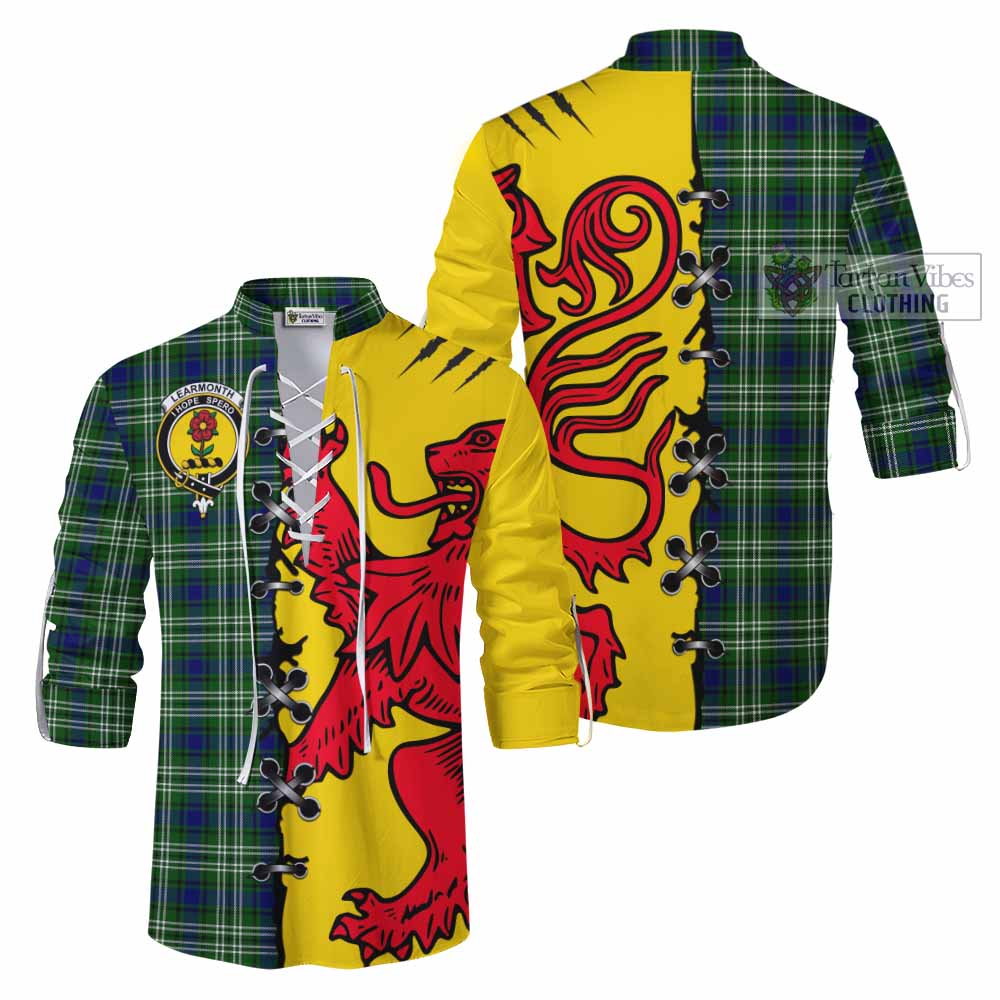 Learmonth Tartan Family Crest Ghillie Kilt Shirt Lion Rampant Honor - Tartan Vibes Clothing