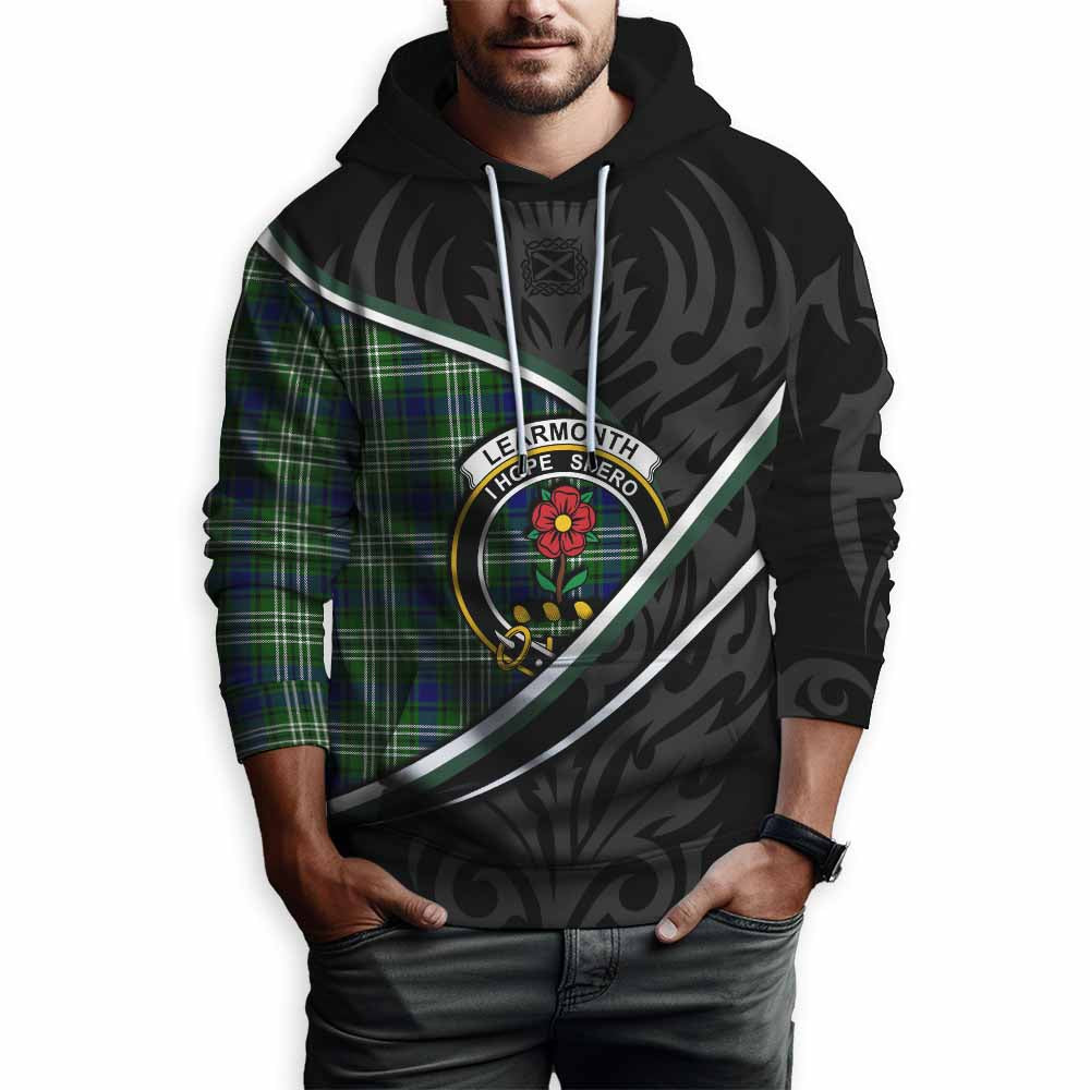 Learmonth Tartan Family Crest Hoodie Celtic Scottish Thistle Floral - Tartan Vibes Clothing
