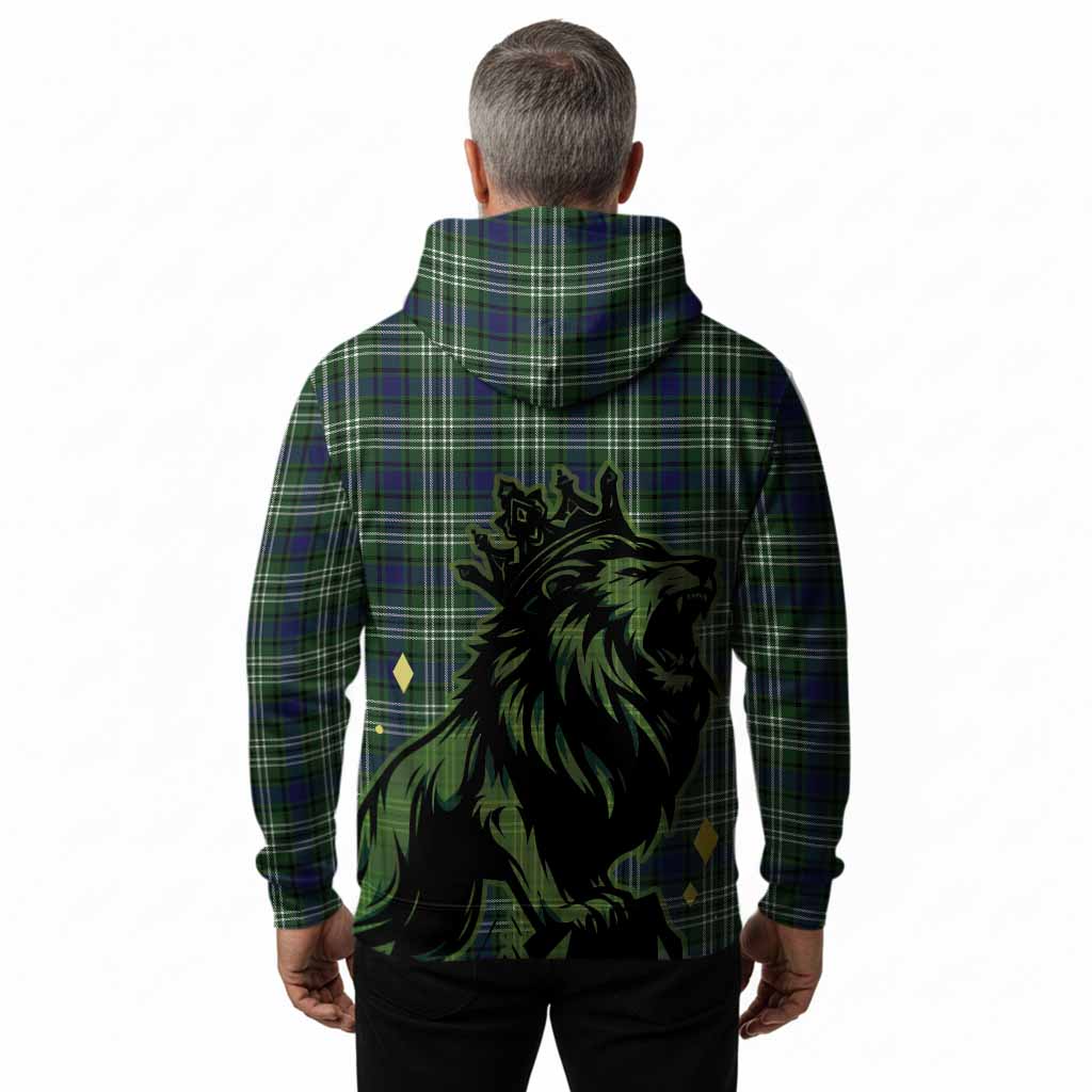 Learmonth Tartan Family Crest Hoodie Crowned Lion Roaring