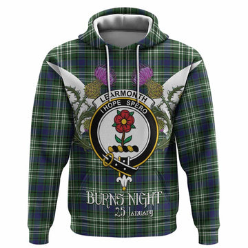 Learmonth Tartan Family Crest Hoodie Scottish Burns Night Thistle Floral