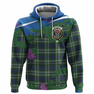 Learmonth Tartan Family Crest Hoodie Thistle in Minimalism