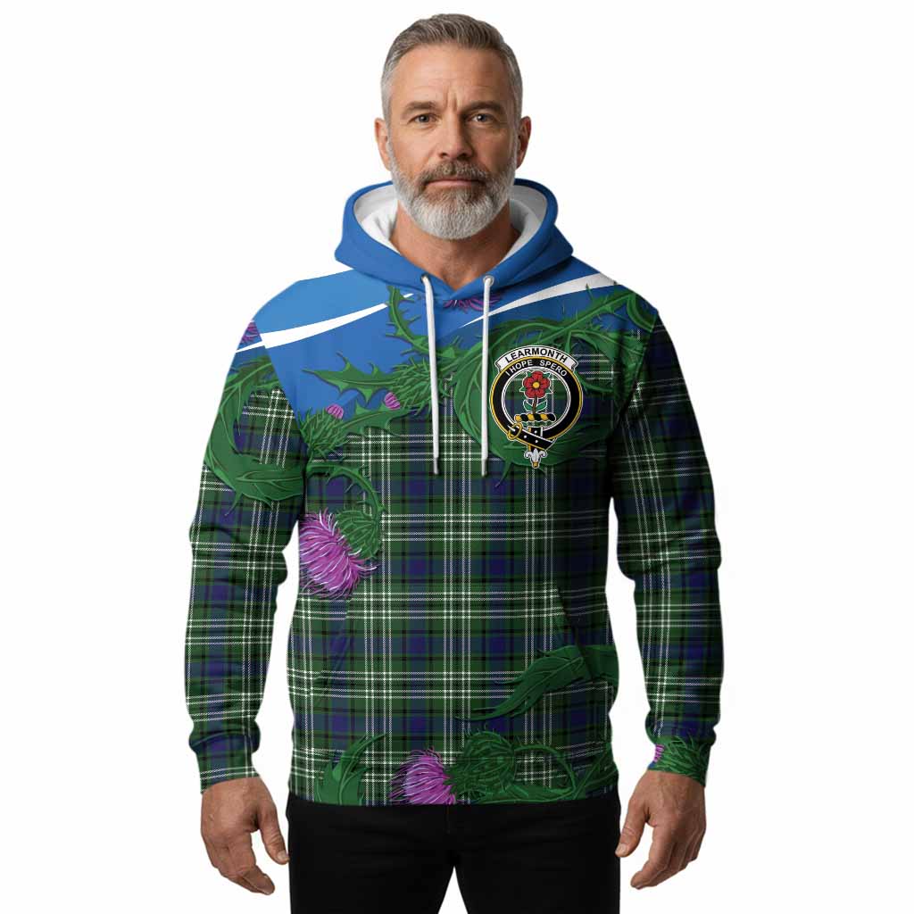 Learmonth Tartan Family Crest Hoodie Thistle in Minimalism