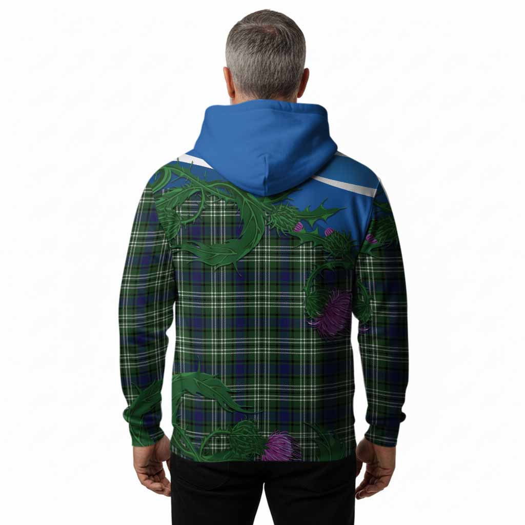 Learmonth Tartan Family Crest Hoodie Thistle in Minimalism