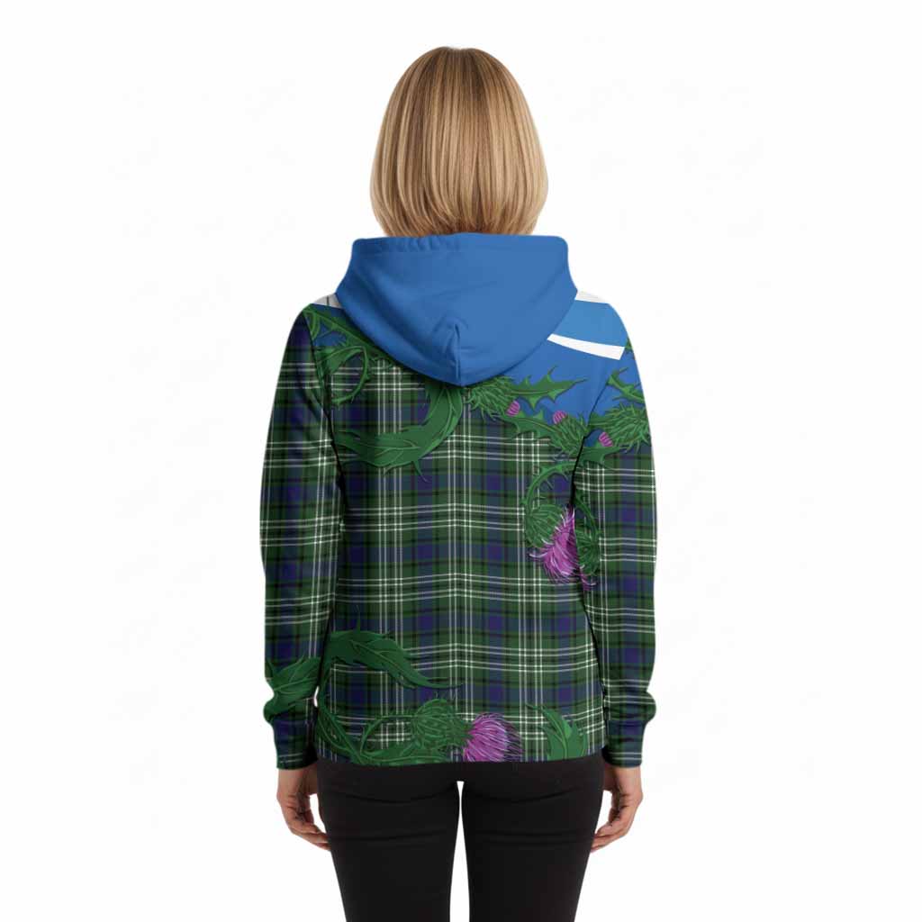 Learmonth Tartan Family Crest Hoodie Thistle in Minimalism