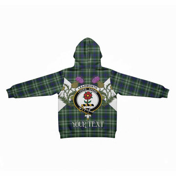 Learmonth Tartan Family Crest Kid Hoodie Scottish Burns Night Thistle Floral