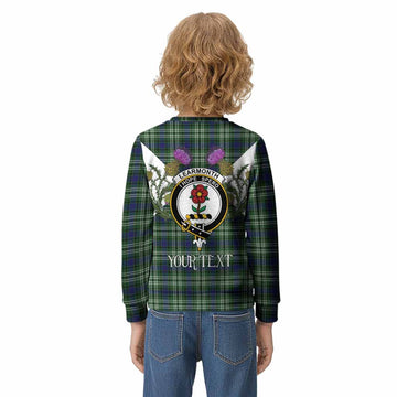 Learmonth Tartan Family Crest Kid Knitted Sweatshirt Scottish Burns Night Thistle Floral