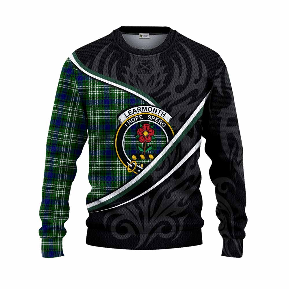 Learmonth Tartan Family Crest Knitted Sweater Celtic Scottish Thistle Floral - Tartan Vibes Clothing