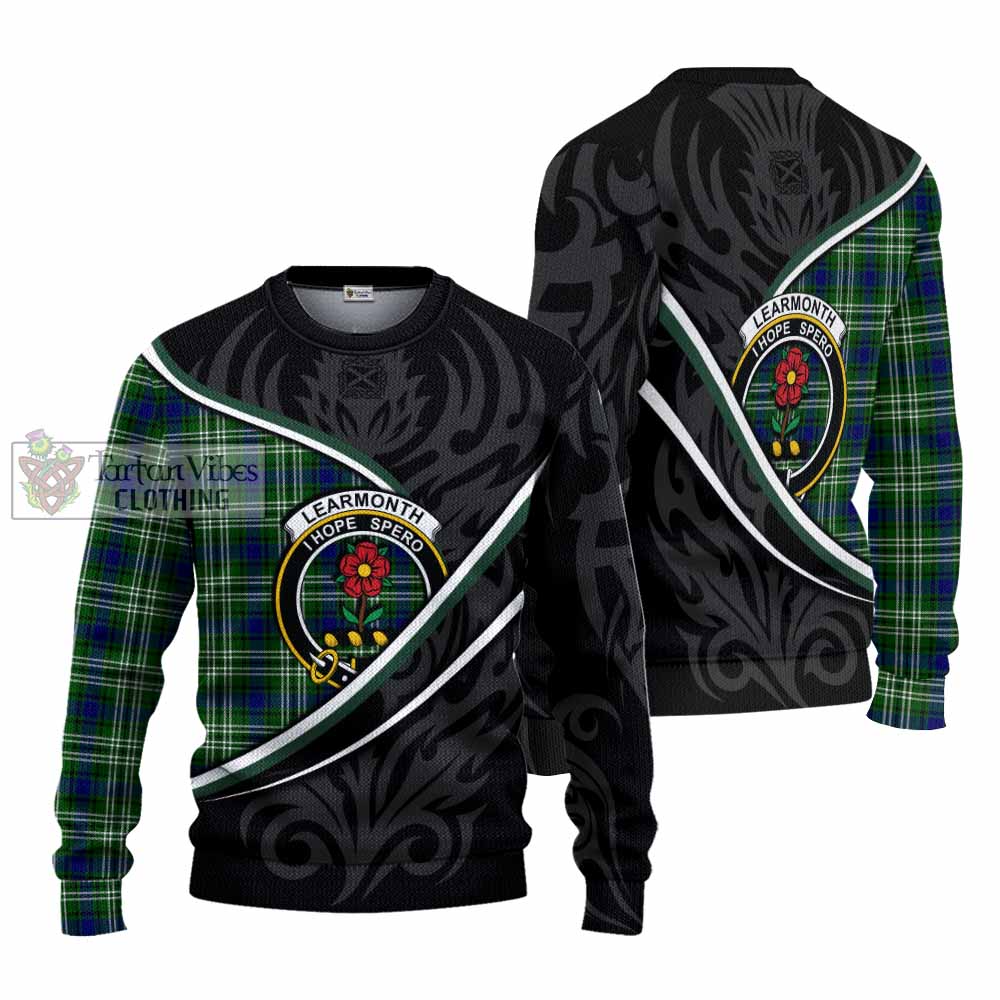 Learmonth Tartan Family Crest Knitted Sweater Celtic Scottish Thistle Floral - Tartan Vibes Clothing