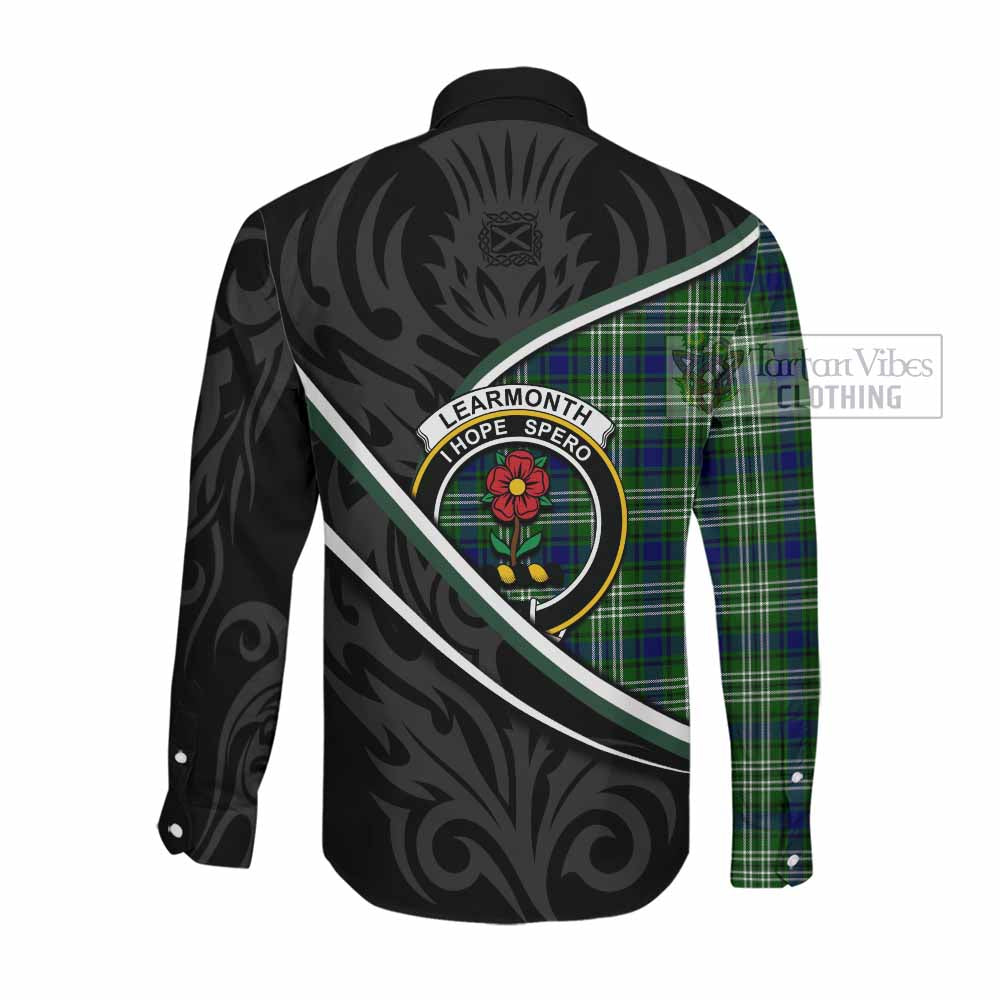 Learmonth Tartan Family Crest Long Sleeve Button Shirts Celtic Scottish Thistle Floral - Tartan Vibes Clothing
