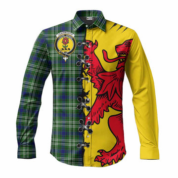 Learmonth Tartan Family Crest Long Sleeve Button Shirts Lion Rampant Honor