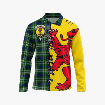 Learmonth Tartan Family Crest Long Sleeve Polo Shirt Lion Rampant Honor
