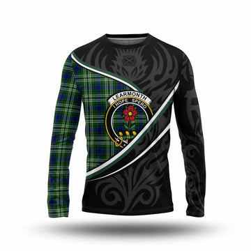 Learmonth Tartan Family Crest Long Sleeve T-Shirt Celtic Scottish Thistle Floral - Tartan Vibes Clothing