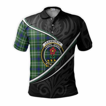 Learmonth Tartan Family Crest Polo Shirt Celtic Scottish Thistle Floral