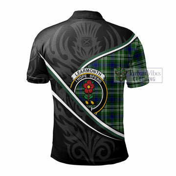Learmonth Tartan Family Crest Polo Shirt Celtic Scottish Thistle Floral