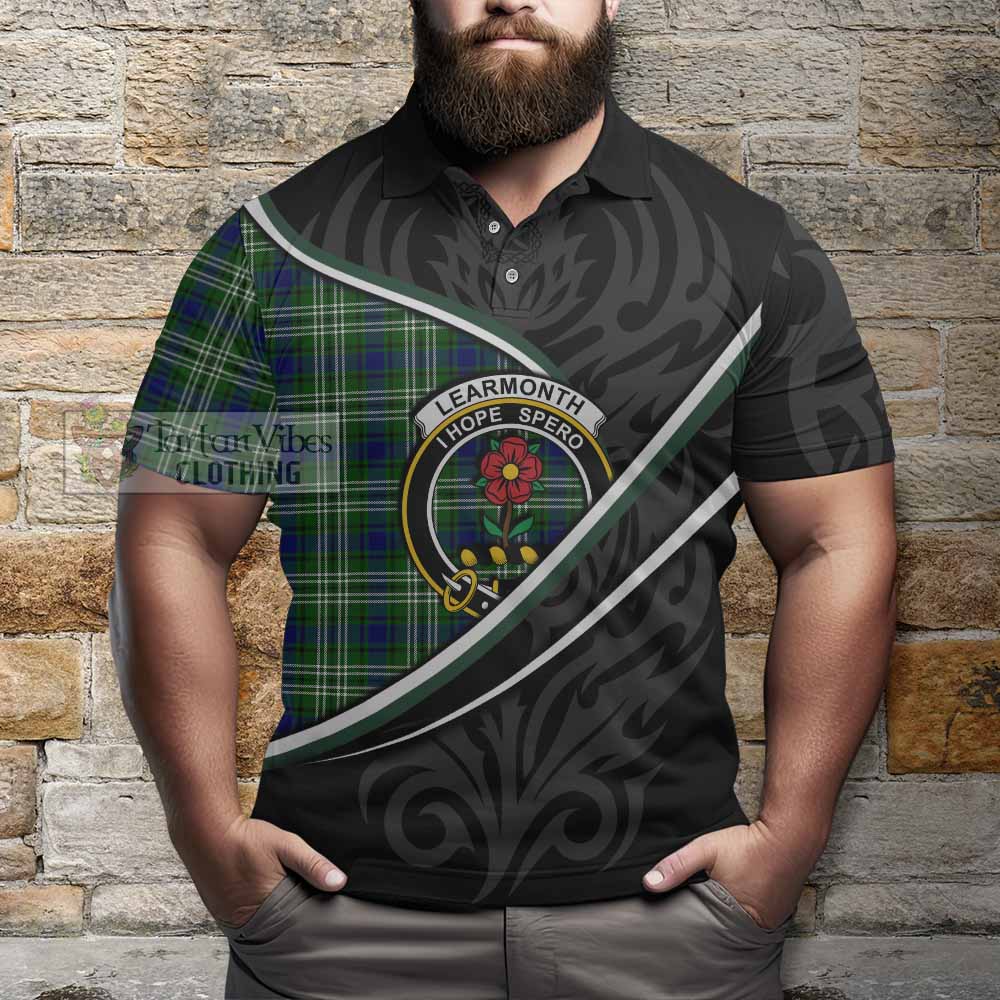 Learmonth Tartan Family Crest Polo Shirt Celtic Scottish Thistle Floral - Tartan Vibes Clothing