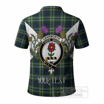 Learmonth Tartan Family Crest Polo Shirt Scottish Burns Night Thistle Floral