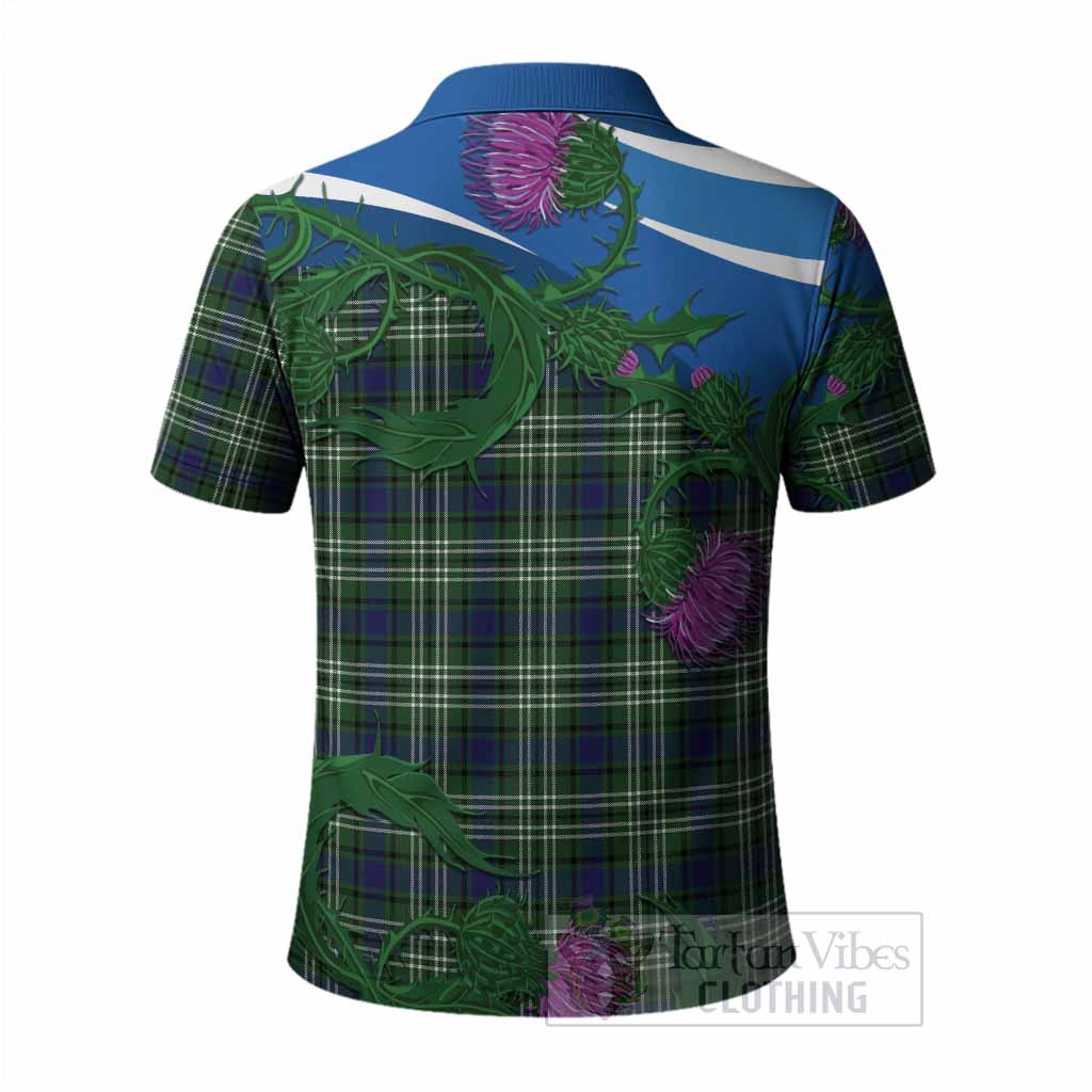 Learmonth Tartan Family Crest Polo Shirt Thistle in Minimalism