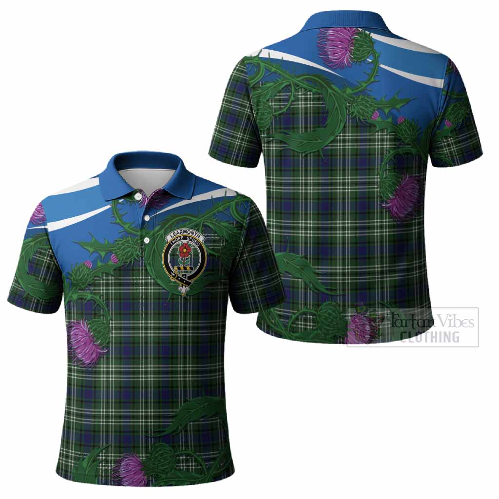 Learmonth Tartan Family Crest Polo Shirt Thistle in Minimalism