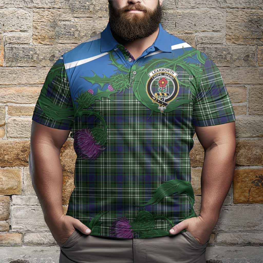 Learmonth Tartan Family Crest Polo Shirt Thistle in Minimalism