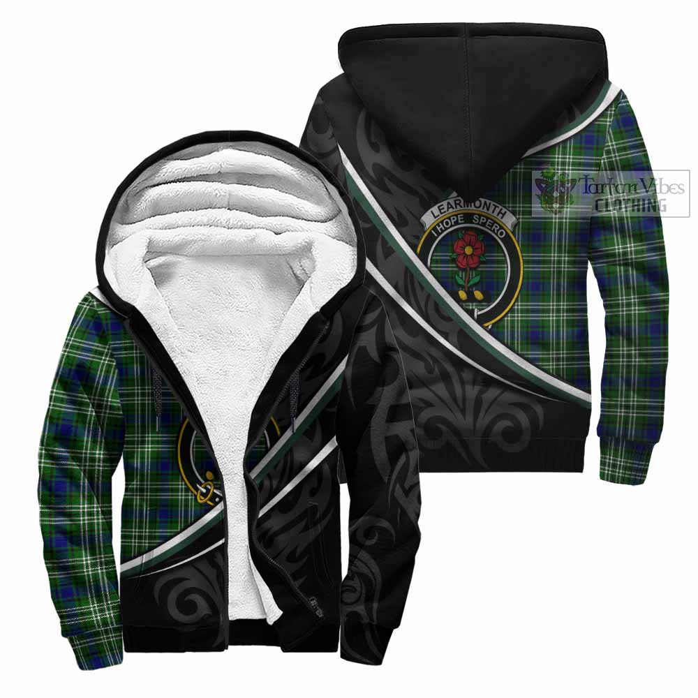 Learmonth Tartan Family Crest Sherpa Hoodie Celtic Scottish Thistle Floral - Tartan Vibes Clothing
