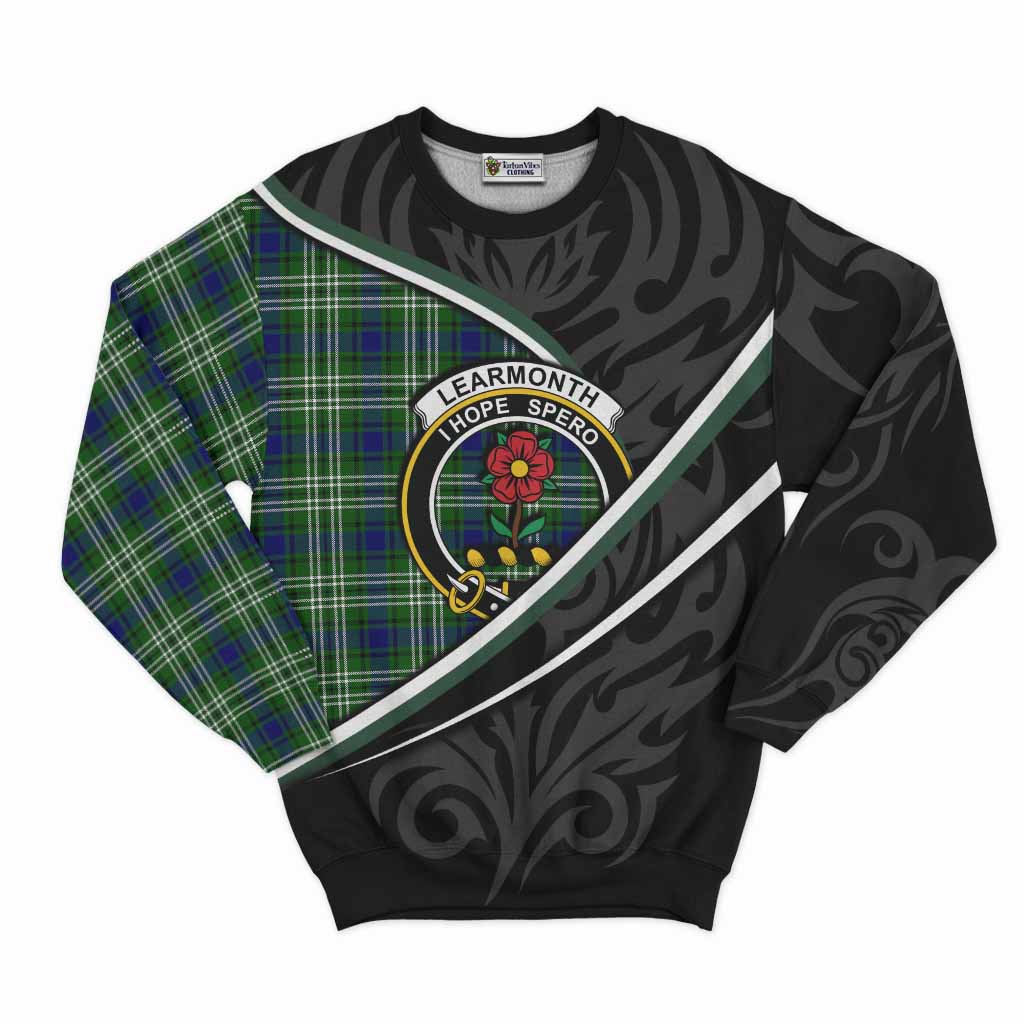 Learmonth Tartan Family Crest Sweatshirt Celtic Scottish Thistle Floral - Tartan Vibes Clothing
