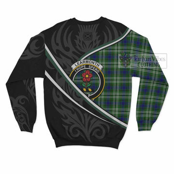 Learmonth Tartan Family Crest Sweatshirt Celtic Scottish Thistle Floral