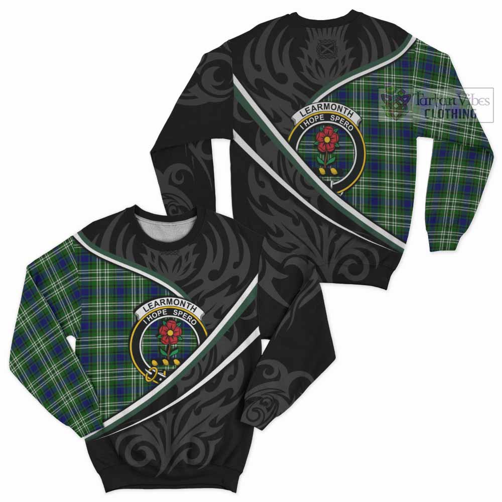 Learmonth Tartan Family Crest Sweatshirt Celtic Scottish Thistle Floral - Tartan Vibes Clothing