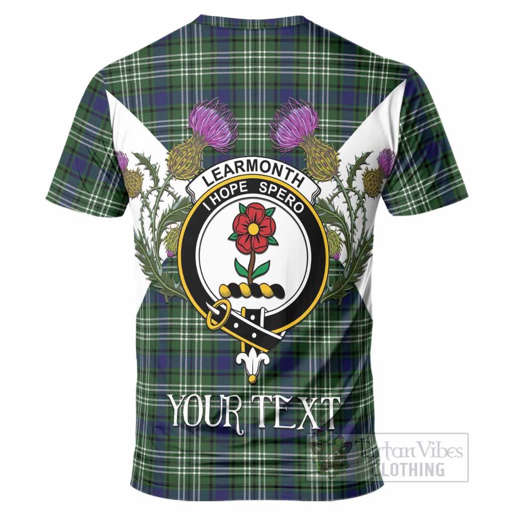 Learmonth Tartan Family Crest T-Shirt Scottish Burns Night Thistle Floral