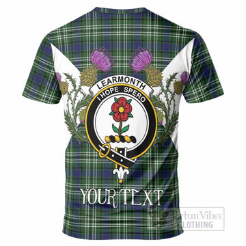 Learmonth Tartan Family Crest T-Shirt Scottish Burns Night Thistle Floral