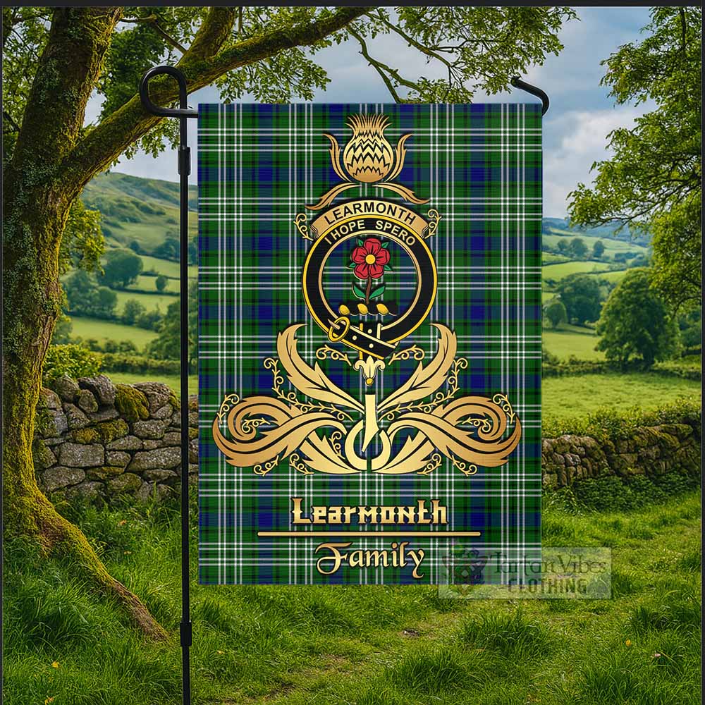 Learmonth Tartan Garden Flag with Highland Thistle Cherish Family Crest Style - Tartan Vibes Clothing