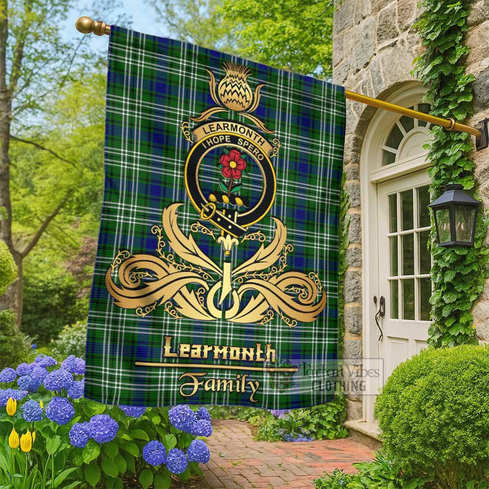 Learmonth Tartan Garden Flag with Highland Thistle Cherish Family Crest Style - Tartan Vibes Clothing