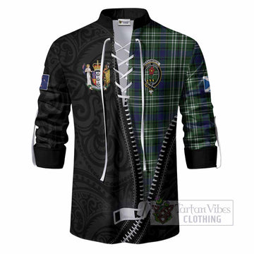 Learmonth Tartan Ghillie Shirt New Zealand Pattern Unique Zipper Stylized