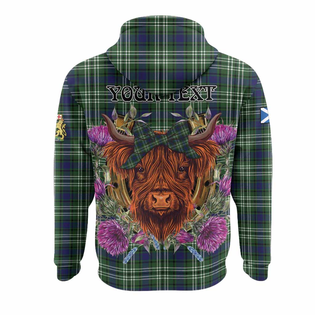 Learmonth Tartan Hoodie Scottish Thistle Heilan Coo