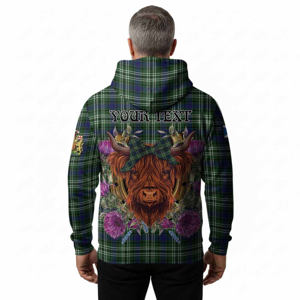 Learmonth Tartan Hoodie Scottish Thistle Heilan Coo