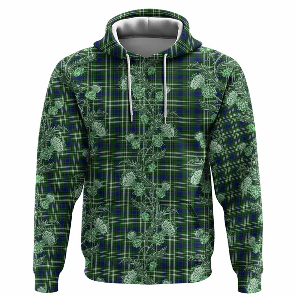 Learmonth Tartan Hoodie Seamless Scottish Thistle Flowers