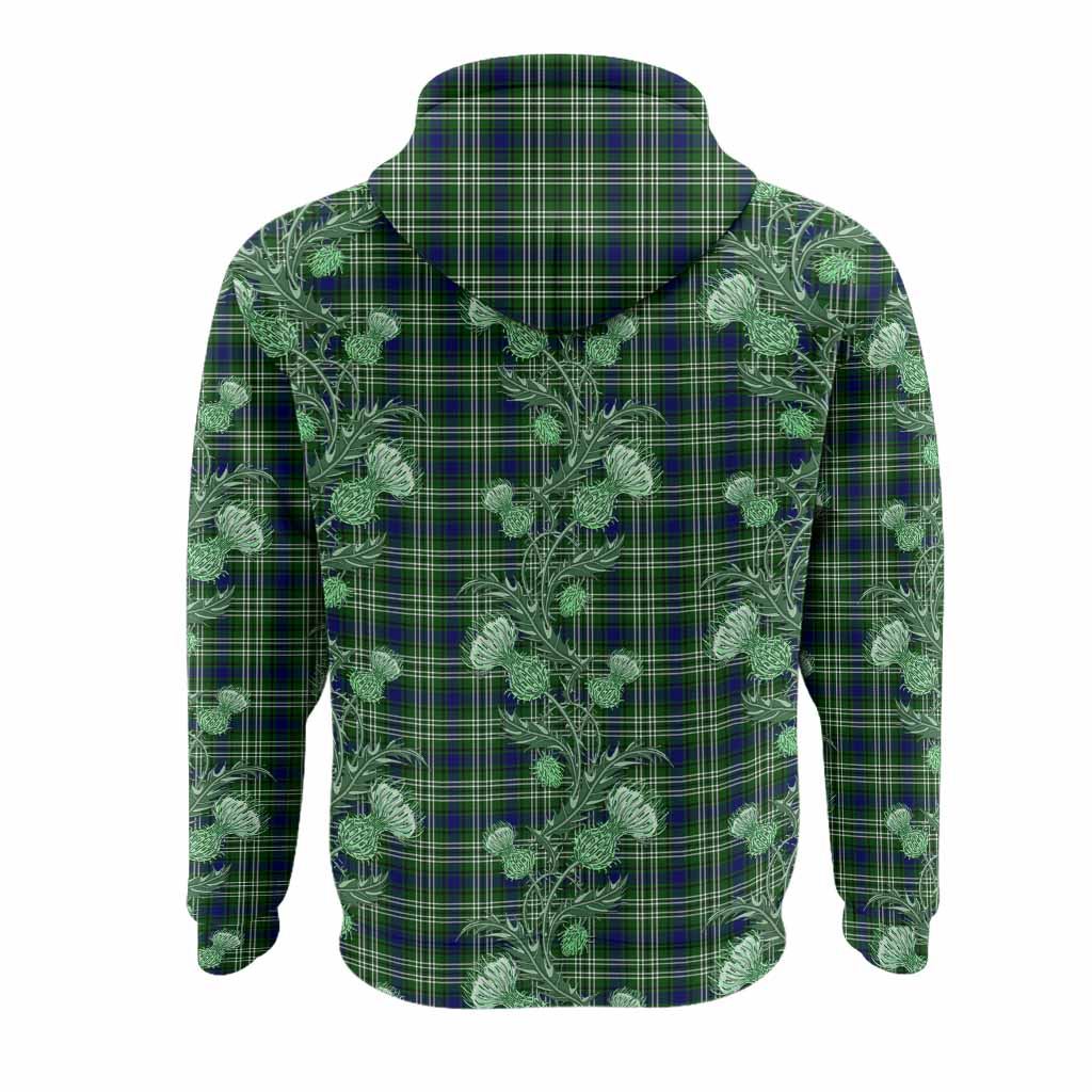 Learmonth Tartan Hoodie Seamless Scottish Thistle Flowers