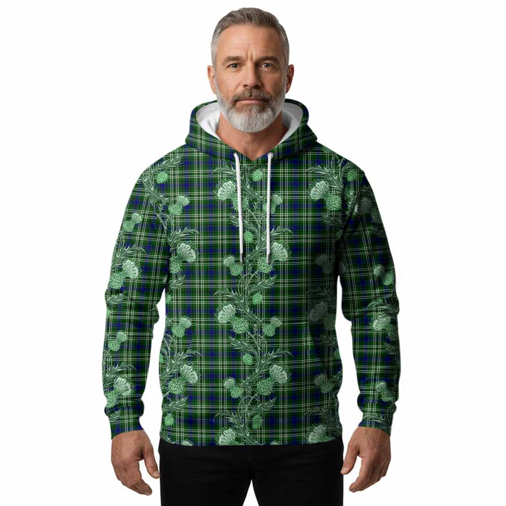 Learmonth Tartan Hoodie Seamless Scottish Thistle Flowers