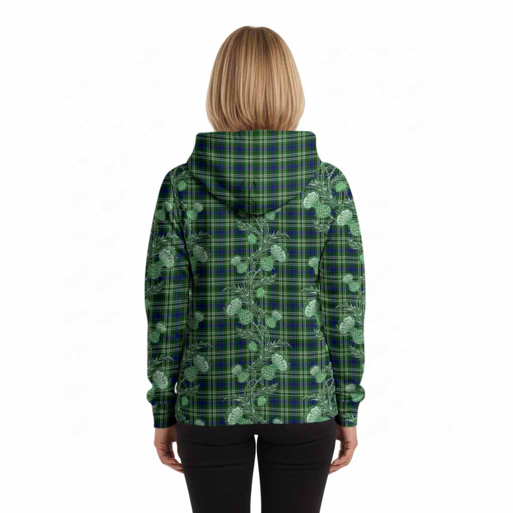 Learmonth Tartan Hoodie Seamless Scottish Thistle Flowers