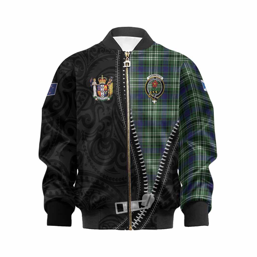 Learmonth Tartan Kid Bomber Jacket New Zealand Pattern Unique Zipper Stylized