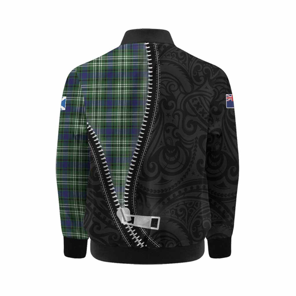 Learmonth Tartan Kid Bomber Jacket New Zealand Pattern Unique Zipper Stylized