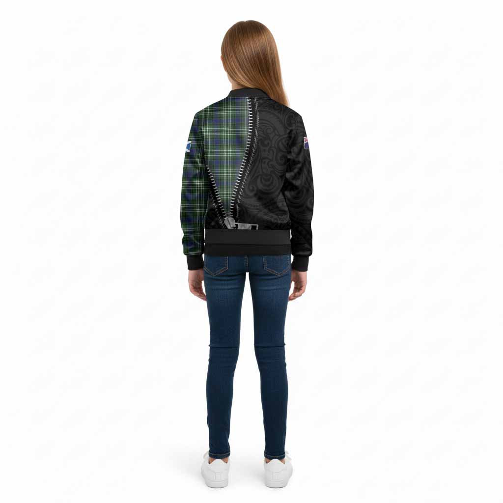 Learmonth Tartan Kid Bomber Jacket New Zealand Pattern Unique Zipper Stylized