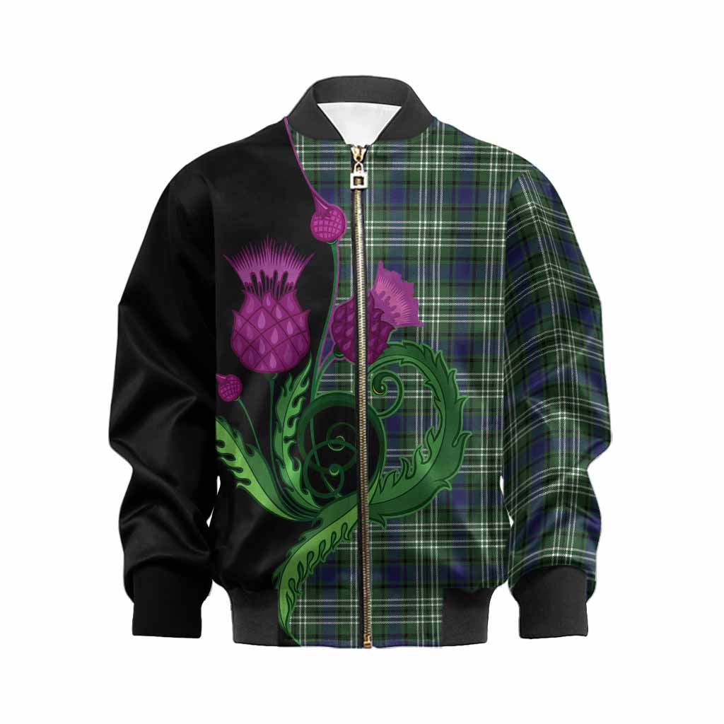 Learmonth Tartan Kid Bomber Jacket Traditional Scottish Thistle