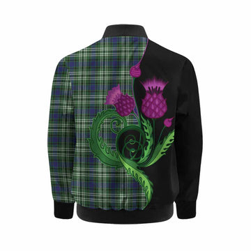 Learmonth Tartan Kid Bomber Jacket Traditional Scottish Thistle