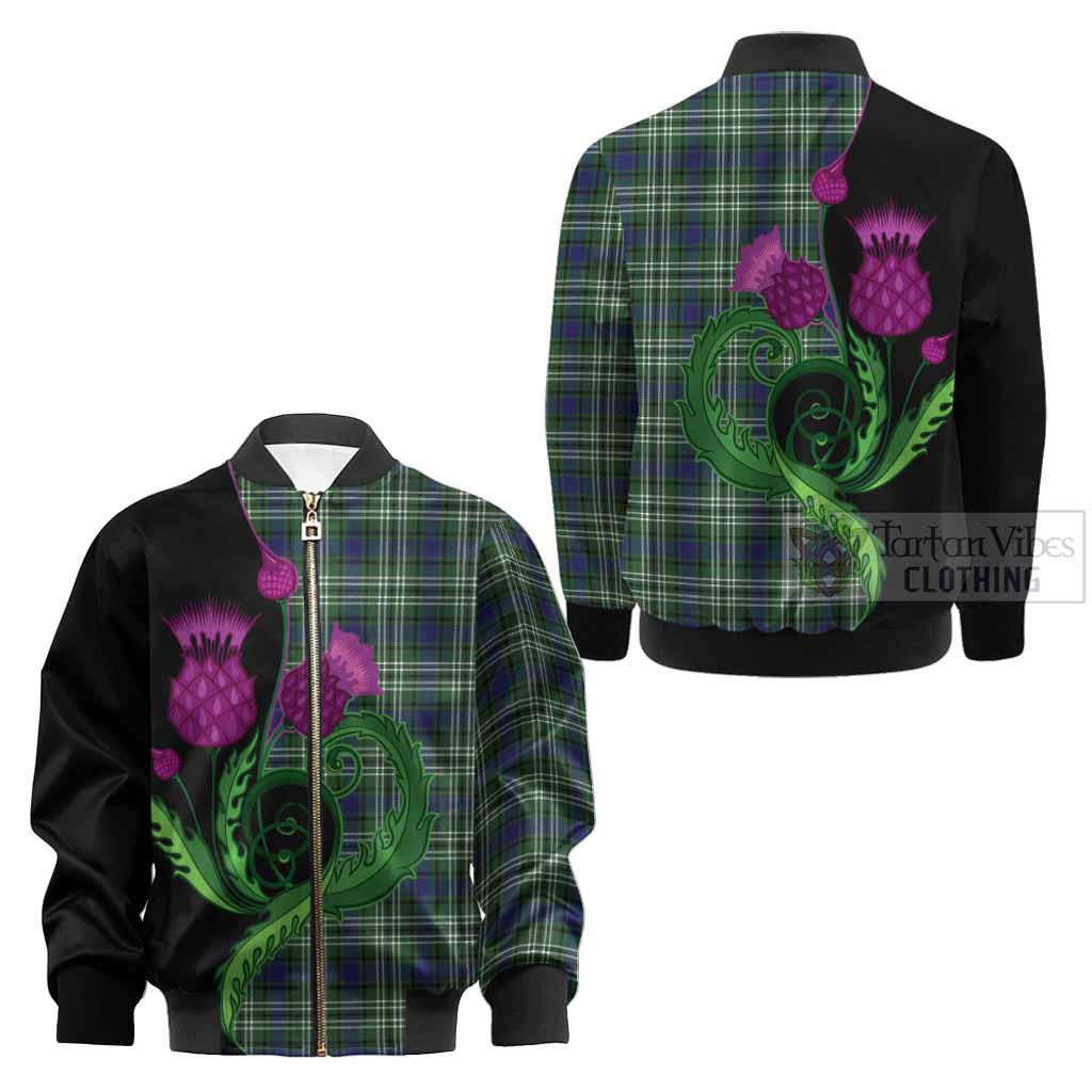 Learmonth Tartan Kid Bomber Jacket Traditional Scottish Thistle