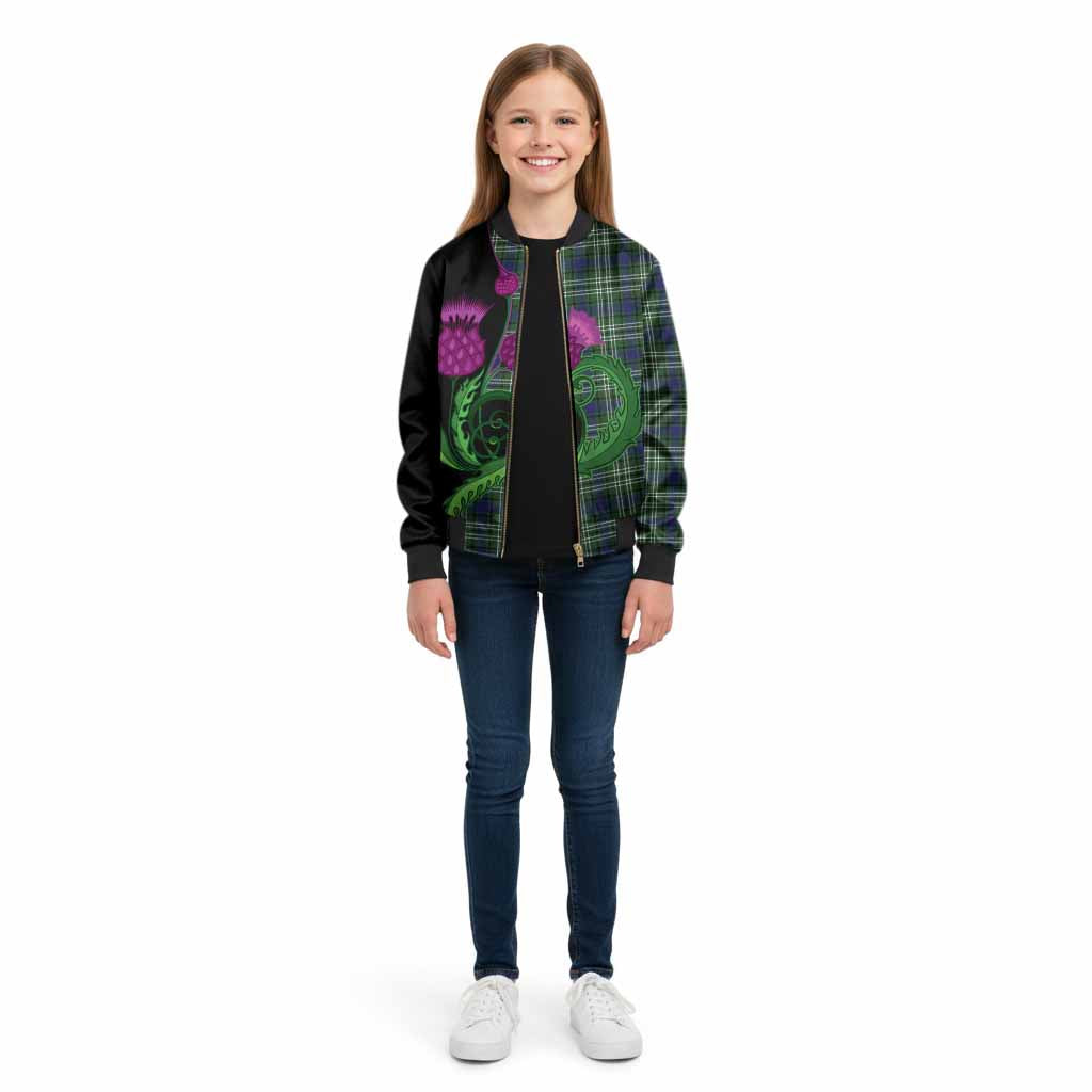 Learmonth Tartan Kid Bomber Jacket Traditional Scottish Thistle