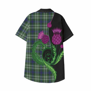 Learmonth Tartan Kid Hawaiian Shirt Traditional Scottish Thistle
