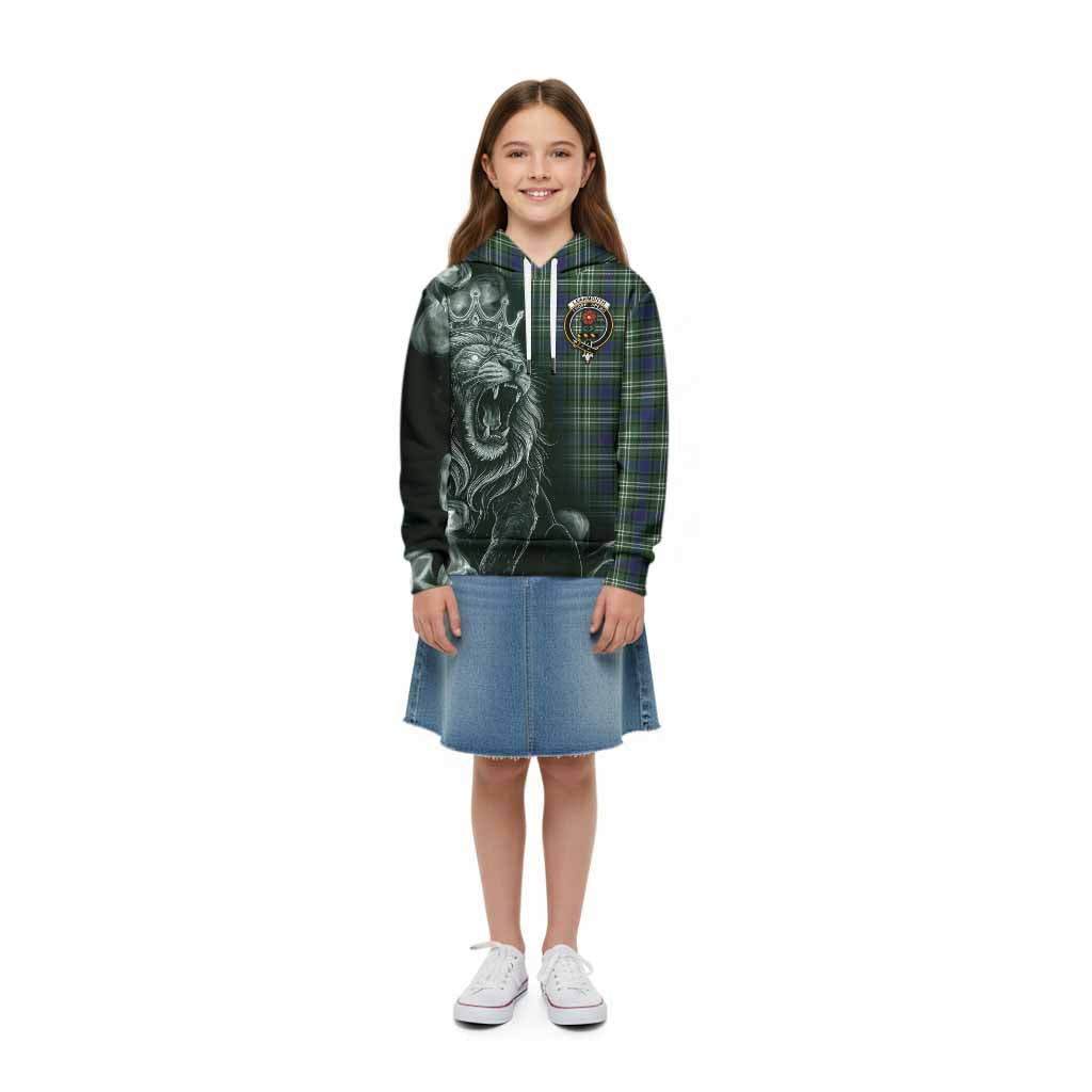 Learmonth Tartan Kid Hoodie Roaring Lion Heritage
